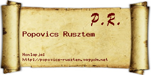 Popovics Rusztem névjegykártya